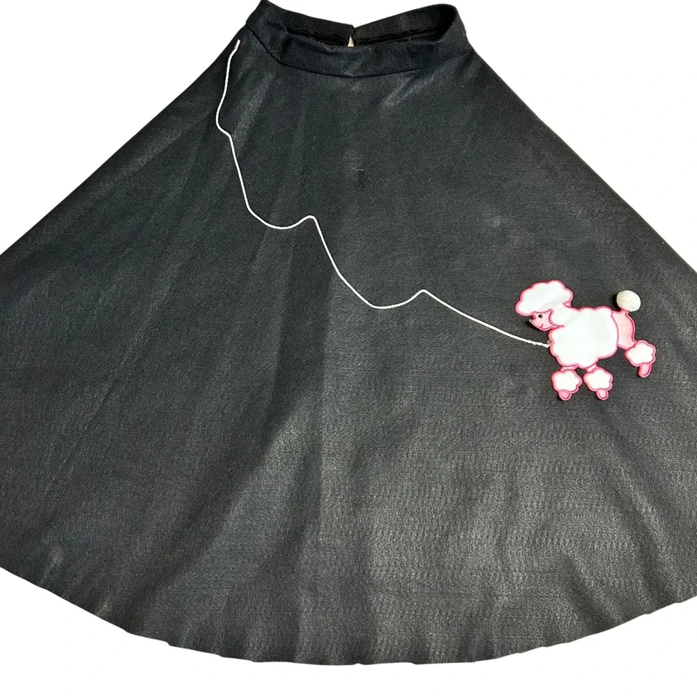 Handmade Kids Girl Scout sock hop Felt Poodle Skirt 1950s 28 Waist 33 Long